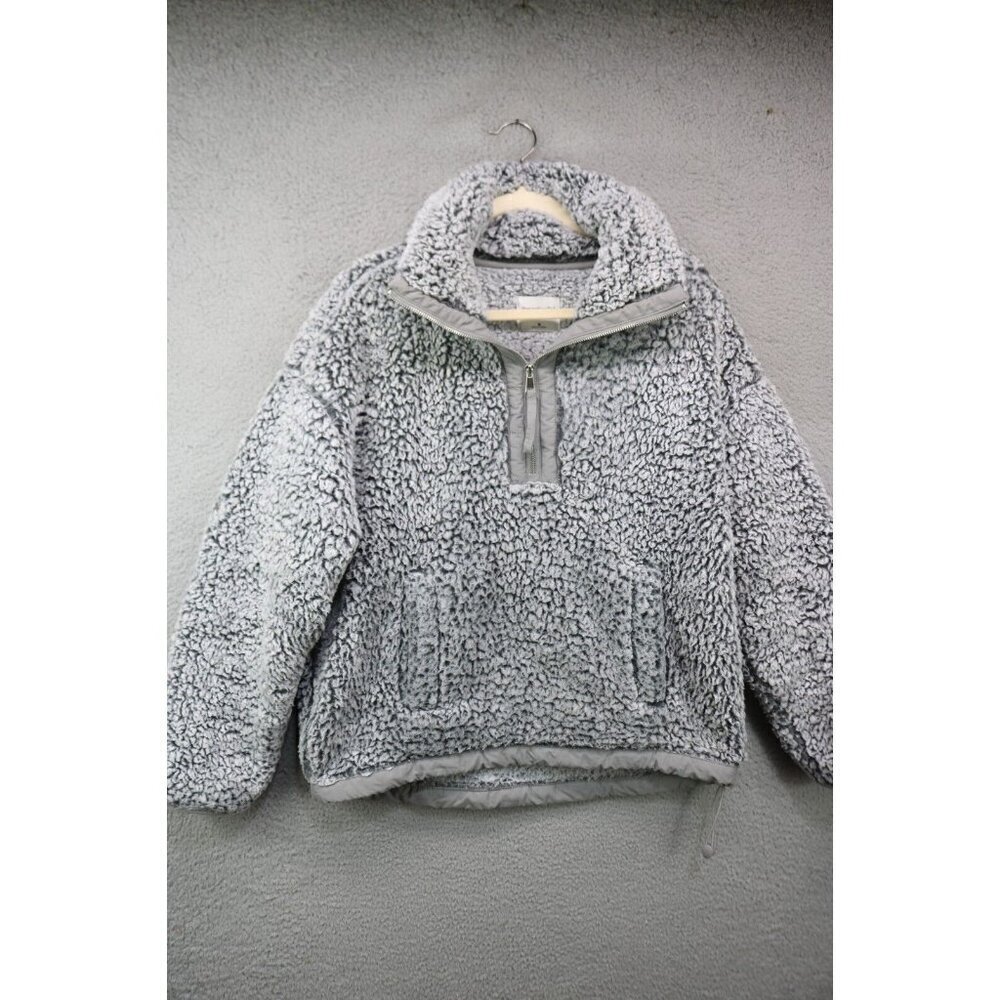 Abercrombie & Fitch  Faux Fur Quarter Zip Front Pullover Sweater-Medium-Boho